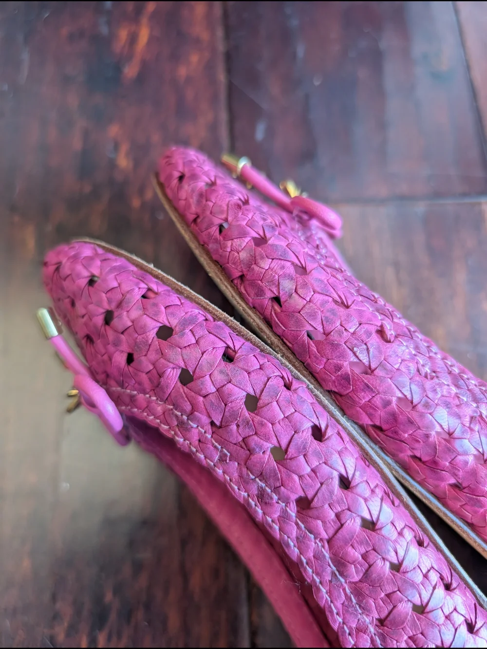 Kate Spade NY Willa woven ballet flats in Hot pink Leather Upper/Sole Size 7